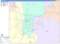 Rapid City Wall Map Color Cast Style 2026